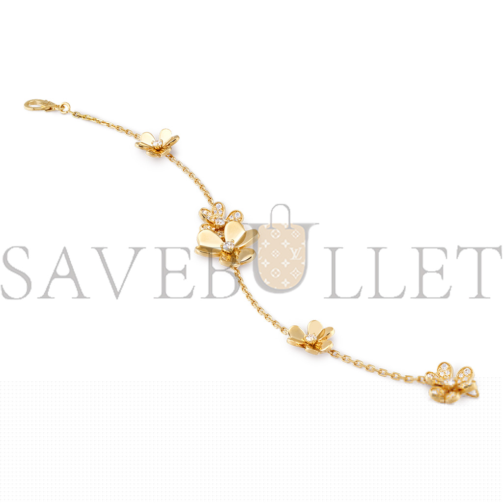 v*n cl*f arpels frivole bracelet, 5 flowers - yellow gold, Di*m*nd  vcarp3w400